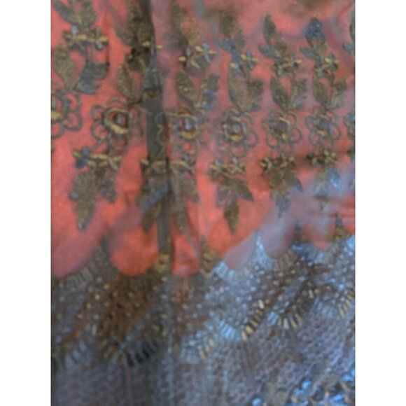 Leilei Womens Red Black Floral Lace Overlay Skirt Size 12 Dark Fairy Whimsygoth - Picture 2 of 4